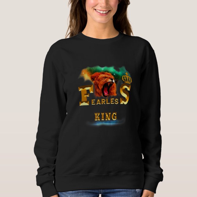 Furchenloser König farbenfrohe Galaxie Löwen Kopf  Sweatshirt (Vorderseite)