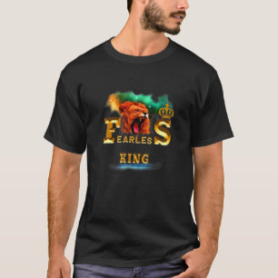 Furchenloser König farbenfrohe Galaxie Löwen Kopf  T-Shirt