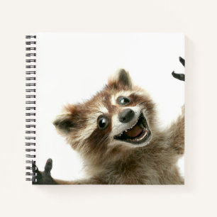 Furcht erregend glückliches Raccoon-Notebook Notizbuch