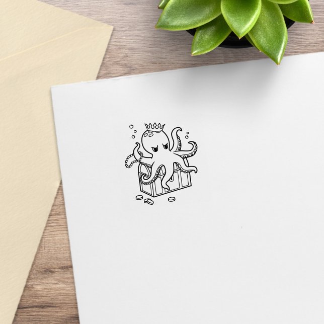 Furcht erregende Oktopusschützen Schatztruhe 2 Gummistempel (Von Creator hochgeladen)