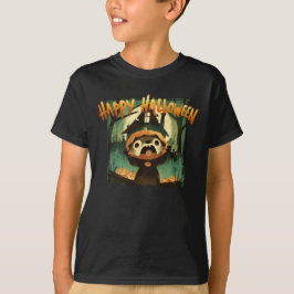 Furcht erregende Otter in Halloween-Kürbiskostüm T-Shirt