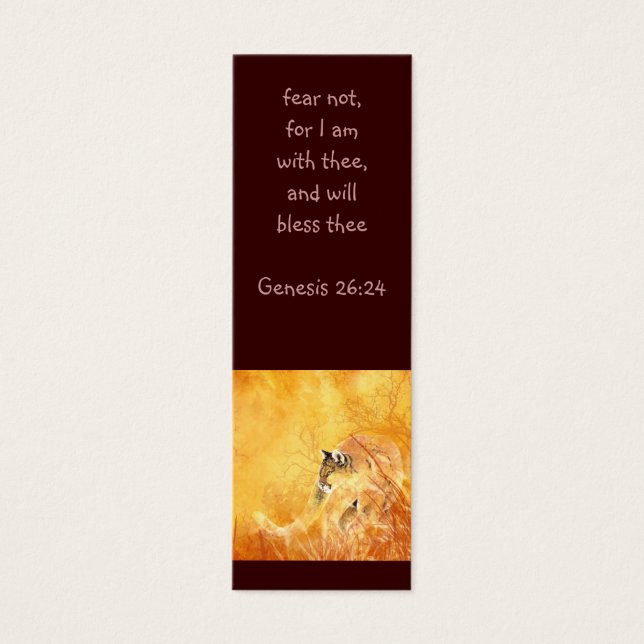 Furcht nicht Scripture Wasserfarbe Cougar Lesezeic (Vorderseite)