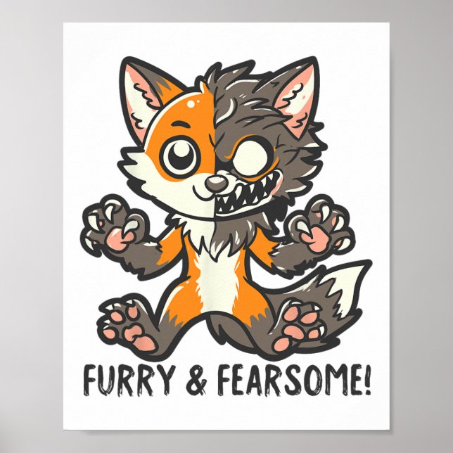 Furcht und Angst Halloween Werewolf Fox Poster (Vorne)