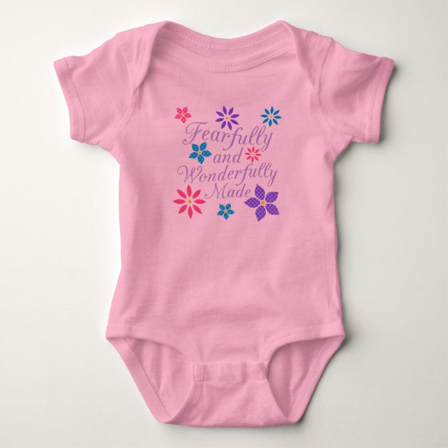 Furcht und wunderbar Made Floral Baby Strampler (Vorderseite)