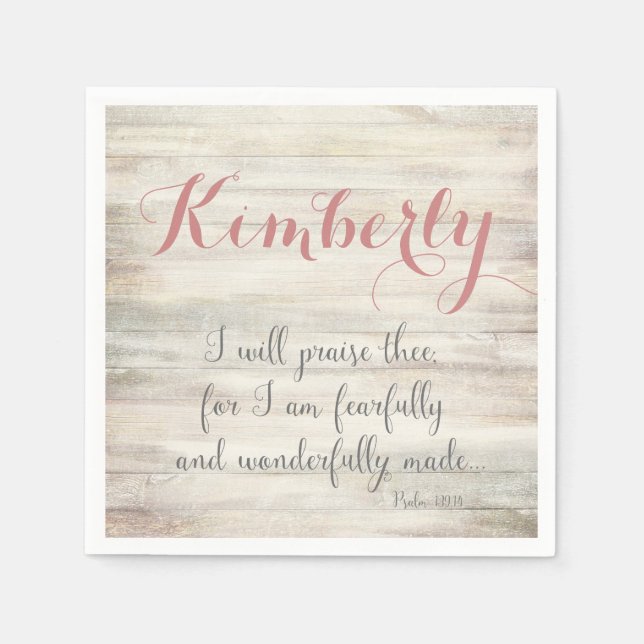 Furcht und wunderbar Made - Ps. 139:14 Serviette (Vorderseite)