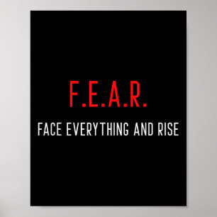 Furcht vor allem und steigende Motivation Inspirat Poster