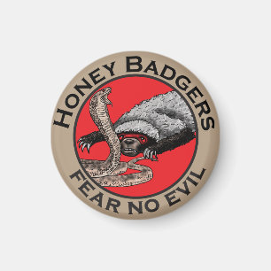 Furcht vor bösen Badass Honey Badger Red Animal A Magnet