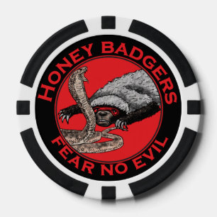 Furcht vor bösen Badass Honey Badger Red Animal A Pokerchips