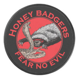 Furcht vor bösen Badass Honey Badger Red Animal Ar Eishockey Puck