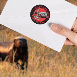 Furcht vor bösen Badass Honey Badger Red Animal Ar Runder Aufkleber