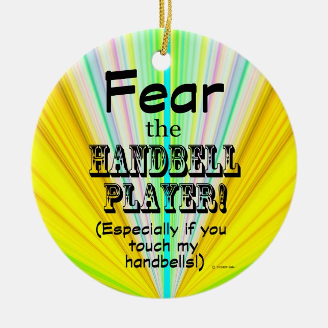 Furcht vor dem Handbell-Player Keramik Ornament (Vorne)