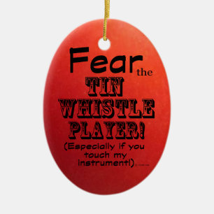 Furcht vor dem Zinn-Whistle-Spieler Keramik Ornament