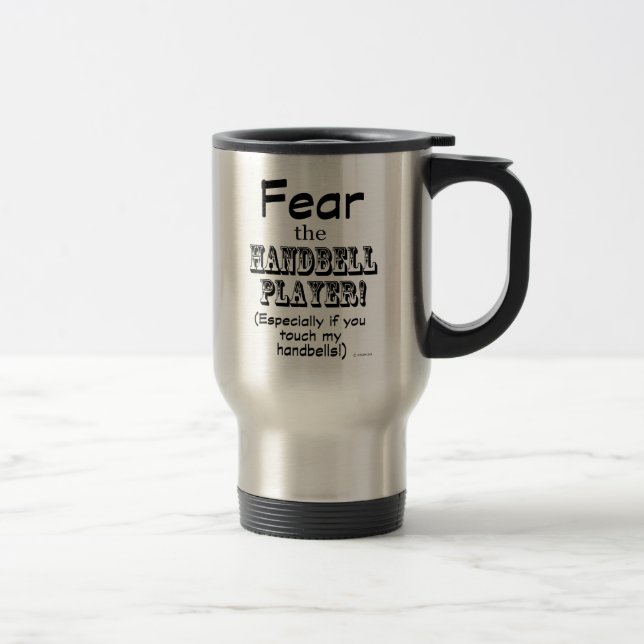 Furcht vor der Handbell Player Travel Mug Reisebecher (Rechts)
