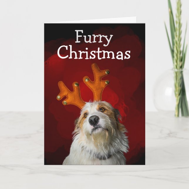 Furcht Weihnachten von der Hundekarte Dankeskarte (Vorderseite)