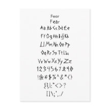 Furcht - Zazzle Schriftart Sampler Sheet
