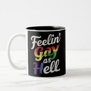 Furchtbar schwul, LGBT Stolz  Zweifarbige Tasse