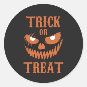 Furchtbare Halloween-Face-Trick-Leckerei Dunkler S Runder Aufkleber