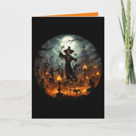 Furchtbare Skeleton Hexen Party Halloween Karte