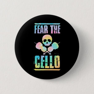 Fürchte den Cello-Totenkopf Halloween-Stil Cello-S Button