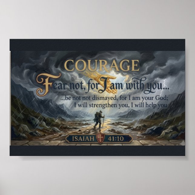 Fürchte dich nicht, denn ich bin bei dir | Jesaja  Poster (Vorne)