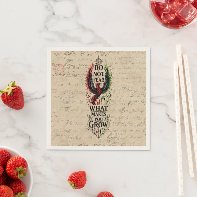 Fürchte dich nicht Vintage-Letter-Phoenix-Design Serviette (Beispiel)