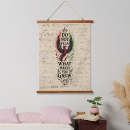 Fürchte dich nicht Vintage-Letter-Phoenix-Design Wandteppich Mit Holzrahmen