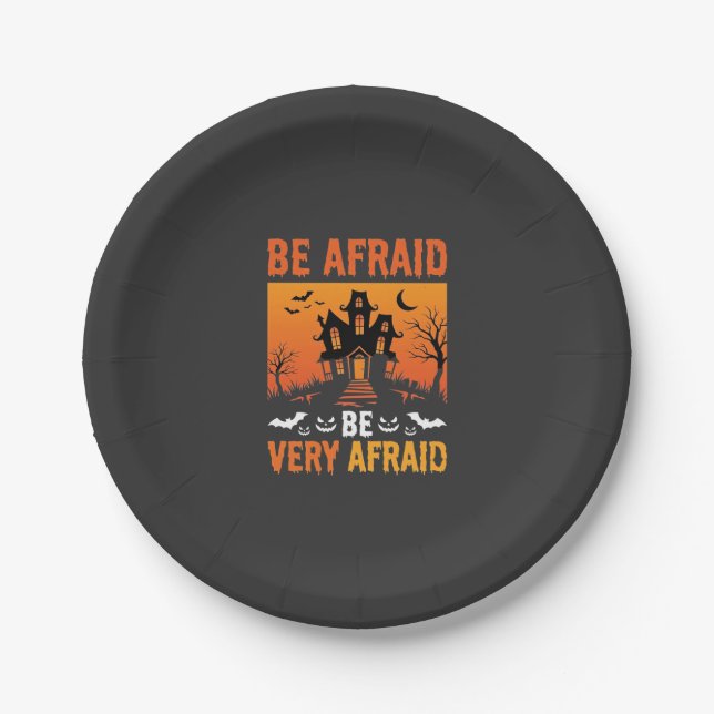 Fürchte dich Spukhaus Halloween-Design Pappteller (Vorderseite)