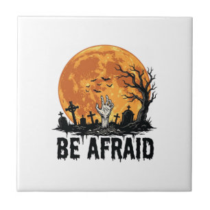 Fürchte dich Vintage Halloween Friedhof Vektor Des Fliese