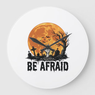 Fürchte dich Vintage Halloween Friedhof Vektor Des Große Wanduhr
