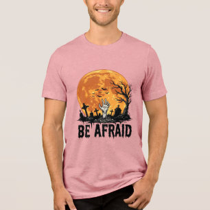 Fürchte dich Vintage Halloween Friedhof Vektor Des Tri-Blend Shirt