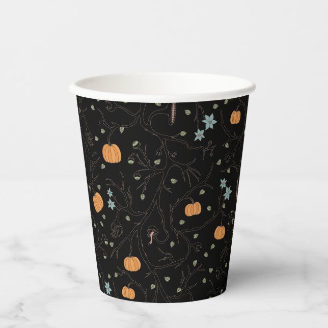 Furchteinflößender Wein für Halloween Noir Pappbecher (Vorderseite)