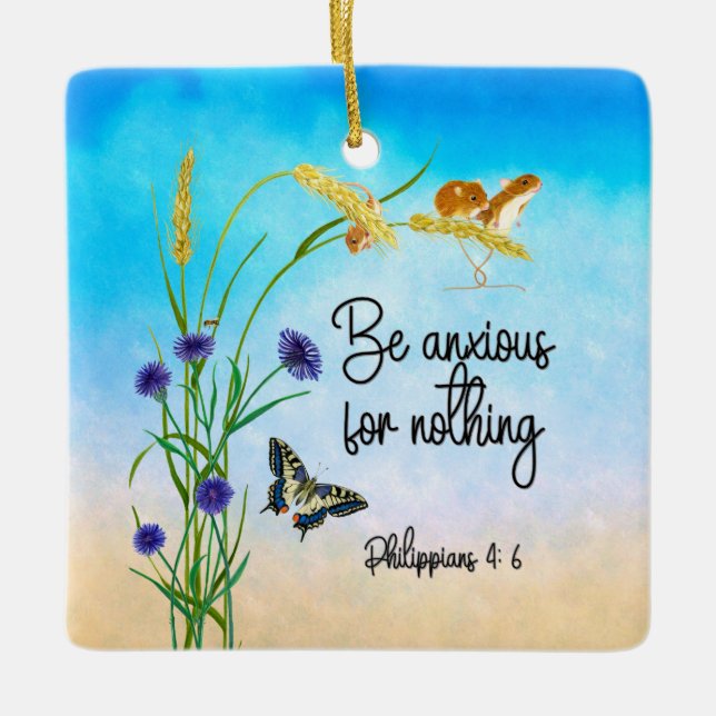 Fürchten Sie sich auf nichts Philippinen 4:6 Keramikornament (Vorderseite)