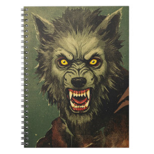 Furchterregende Werwolf-Horror-Illustration Notizblock