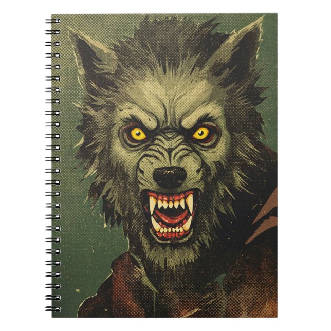 Furchterregende Werwolf-Horror-Illustration Notizblock (Vorderseite)