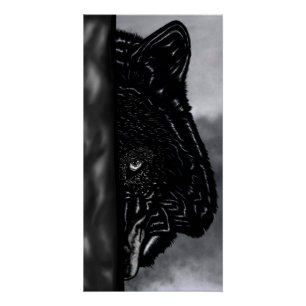 Furchtlos Beobachtend – Handgezeichneter Wolfswald Poster