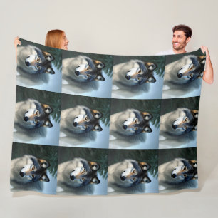 Furchtlos der arktische Wolf, die Lenge Fleece Bla