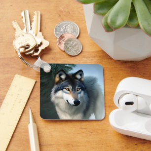 Furchtlos der arktische Wolf, Keyring Schlüsselanhänger