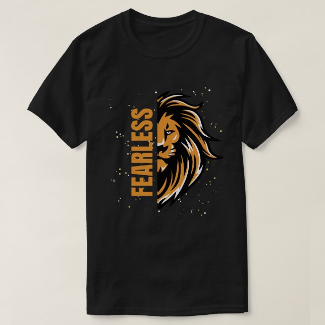 Furchtlos - Schwarz gedruckt T-Shirt (Design vorne)