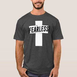 Furchtlos über Kreuz Gib niemals den Glauben Chris T-Shirt
