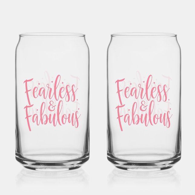 Furchtlos und Fabelhaft Empowerment Typografie Dosenglas (Vorderseite)