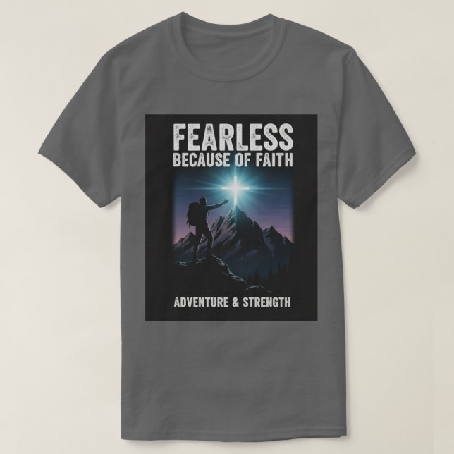 Furchtlos wegen des Glaubens Christliches Herren-T T-Shirt (Design vorne)