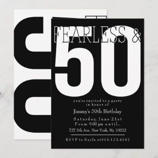 Furchtlose 50. Geburtstagseinladungen Einladung