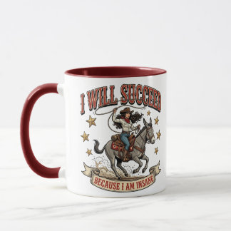 Furchtlose Cowgirl Western-Abenteuerfahrt Tasse