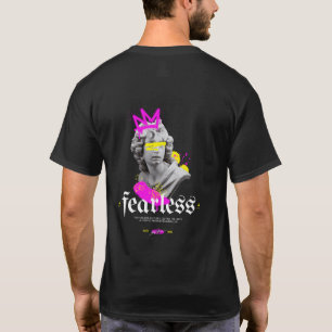 Furchtlose gotische griechische Statue Grafik Rück T-Shirt