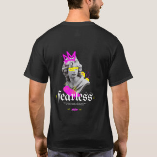 Furchtlose gotische griechische Statue Grafik Rück T-Shirt