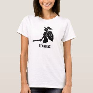 Furchtlose Kriegerin Mächtige Silhouette Kunst T-Shirt