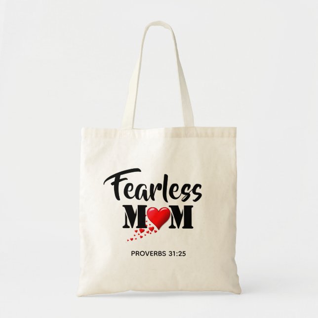 Furchtlose Mama MUTTER'S DAY Hearts Sprichwörter 3 Tragetasche (Vorne)