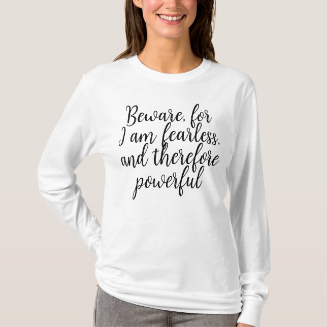 Furchtlose Motivation Frauen Zitat-32450 Tan T-Shirt (Vorderseite)
