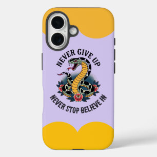 Furchtloser Geist: Kühne Schlange und Rosen Kunstw iPhone 16 Hülle