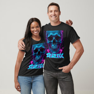Furchtloser Schädel Neon Cyberpunk Streetwear De T-Shirt